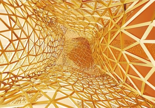 Fototapete 3d Effekt Tapete Gelb Geometrisch 3D Raum Kunst 400x280cm Wandbilder Vliestapete Seiden Wand Deko Wohnzimmer/Schlafzimmer Fototapete 3d Effekt Tapete Gelb Geometrisch 3D Raum Kunst 400x280cm Wandbilder Vliestapete Seiden Wand Deko Wohnzimmer/Schlafzimmer von gdkldfg