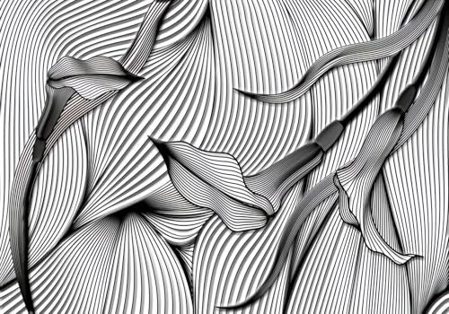 Fototapete 3d Effekt Tapete Modern Minimalistisch Geometrisch Pflanzen Blumen Schwarz-Weiß 350x250cm Wandbilder Vliestapete Seiden Wand Deko Wohnzimmer/Schlafzimmer Fototapete 3d Effekt Tapete Modern Minimalistisch Geometrisch Pflanzen Blumen Schwarz-Weiß 350x250cm Wandbilder Vliestapete Seiden Wand Deko Wohnzimmer/Schlafzimmer von gdkldfg