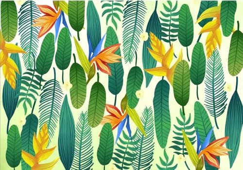 Fototapete 3d Effekt Tapete Pflanzen Blätter Blumen Natur Cartoon 300x240cm Wandbilder Vliestapete Seiden Wand Deko Wohnzimmer/Schlafzimmer von gdkldfg