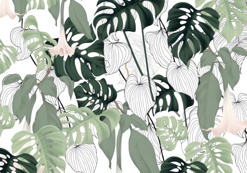 Fototapete 3d Effekt Tapete Pflanzen Blätter Blumen Natur Grün 400x256cm Wandbilder Vliestapete Seiden Wand Deko Wohnzimmer/Schlafzimmer Fototapete 3d Effekt Tapete Pflanzen Blätter Blumen Natur Grün 400x256cm Wandbilder Vliestapete Seiden Wand Deko Wohnzimmer/Schlafzimmer von gdkldfg