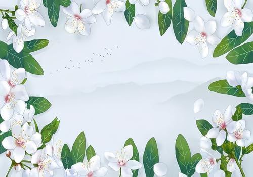 Fototapete 3d Effekt Tapete Pflanzen Blumen Zen-Inspiriert Berge Natur 400x256cm Wandbilder Vliestapete Seiden Wand Deko Wohnzimmer/Schlafzimmer von gdkldfg