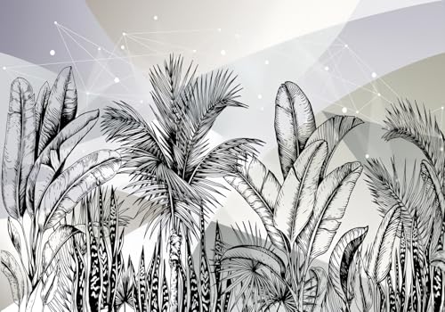 Fototapete 3d Effekt Tapete Tropische Pflanzen Dschungel Natur Geometrisch Schwarz-Weiß 300x240cm Wandbilder Vliestapete Seiden Wand Deko Wohnzimmer/Schlafzimmer Fototapete 3d Effekt Tapete Tropische Pflanzen Dschungel Natur Geometrisch Schwarz-Weiß 300x240cm Wandbilder Vliestapete Seiden Wand Deko Wohnzimmer/Schlafzimmer von gdkldfg