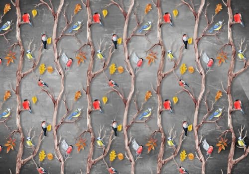 Fototapete 3d Effekt Tapete Wald Baum Vogel Natur Bunt 350x250cm Wandbilder Vliestapete Seiden Wand Deko Wohnzimmer/Schlafzimmer Fototapete 3d Effekt Tapete Wald Baum Vogel Natur Bunt 350x250cm Wandbilder Vliestapete Seiden Wand Deko Wohnzimmer/Schlafzimmer von gdkldfg