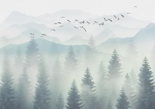Fototapete 3d Effekt Tapete Wald Berge Wolken Naturlandschaft 400x280cm Wandbilder Vliestapete Seiden Wand Deko Wohnzimmer/Schlafzimmer Fototapete 3d Effekt Tapete Wald Berge Wolken Naturlandschaft 400x280cm Wandbilder Vliestapete Seiden Wand Deko Wohnzimmer/Schlafzimmer von gdkldfg