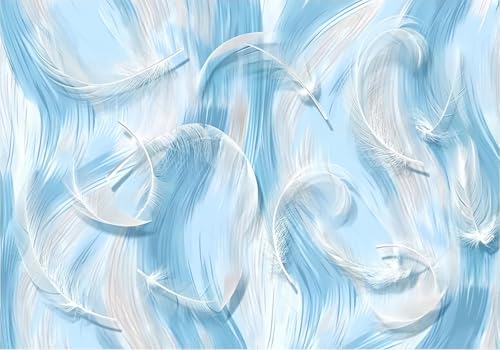 Fototapete 3d Effekt Tapete Weiß Federn Geometrisch Modern 300x240cm Wandbilder Vliestapete Seiden Wand Deko Wohnzimmer/Schlafzimmer Fototapete 3d Effekt Tapete Weiß Federn Geometrisch Modern 300x240cm Wandbilder Vliestapete Seiden Wand Deko Wohnzimmer/Schlafzimmer von gdkldfg