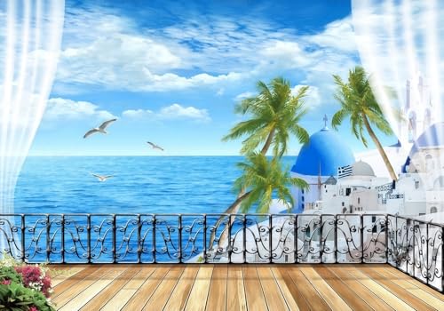 Tapete Deko 200x140cm Blauer Himmel Weiße Wolken Ozean Architektur Vliestapete,Wanddeko Wohnzimmer/Schlafzimmer,Fototapete 3d Effekt,Wandbilder Tapete Deko 200x140cm Blauer Himmel Weiße Wolken Ozean Architektur Vliestapete,Wanddeko Wohnzimmer/Schlafzimmer,Fototapete 3d Effekt,Wandbilder von gdkldfg