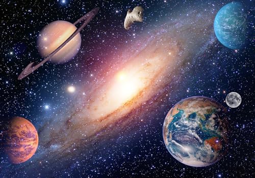 Tapete Deko 200x140cm Cartoon Sternenhimmel Planeten Universum Kinderzimmer Vliestapete,Wanddeko Wohnzimmer/Schlafzimmer,Fototapete 3d Effekt,Wandbilder von gdkldfg