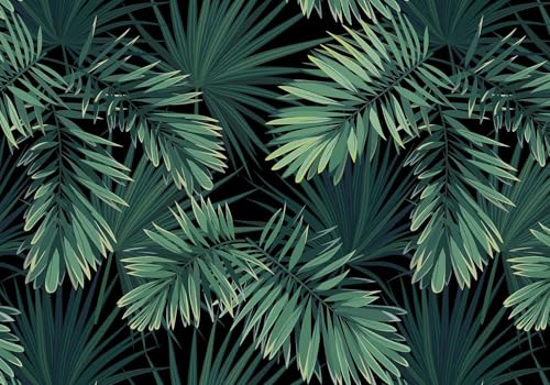 Tapete Deko 300x210cm Grün Tropisch Dschungel Naturlandschaft Vliestapete,Wanddeko Wohnzimmer/Schlafzimmer,Fototapete 3d Effekt,Wandbilder von gdkldfg