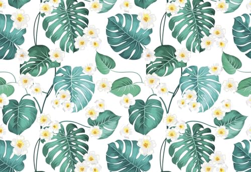 Tapete Deko 400x256cm Tropisch Bananenblatt Blumen Grün Vliestapete,Wanddeko Wohnzimmer/Schlafzimmer,Fototapete 3d Effekt,Wandbilder von gdkldfg