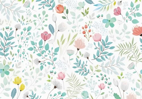 Tapete Deko 400x280cm Blumen Cartoon Kinderzimmer Vliestapete,Wanddeko Wohnzimmer/Schlafzimmer,Fototapete 3d Effekt,Wandbilder von gdkldfg