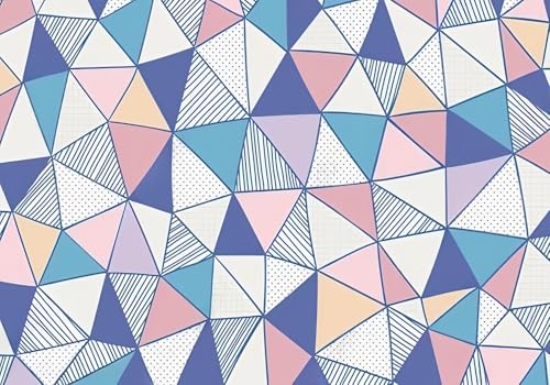 Tapete Deko 430x300cm Cartoon Geometrisch Blau Kinderzimmer Vliestapete,Wanddeko Wohnzimmer/Schlafzimmer,Fototapete 3d Effekt,Wandbilder von gdkldfg