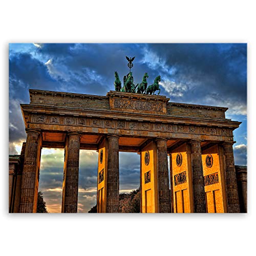 ge Bildet Bild auf Leinwand | Brandenburger Tor II - Berlin in 70x50 cm als Wandbild | Wand-deko Dekoration Wohnung modern Bilder | 3137B von ge Bildet