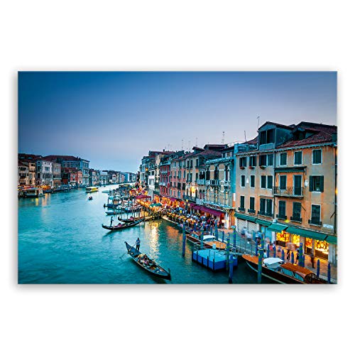 ge Bildet Bild auf Leinwand | Canal Grande in Venedig - Italien in 30x20 cm als Wandbild | Wand-deko Dekoration Wohnung modern Bilder | 1060 von ge Bildet