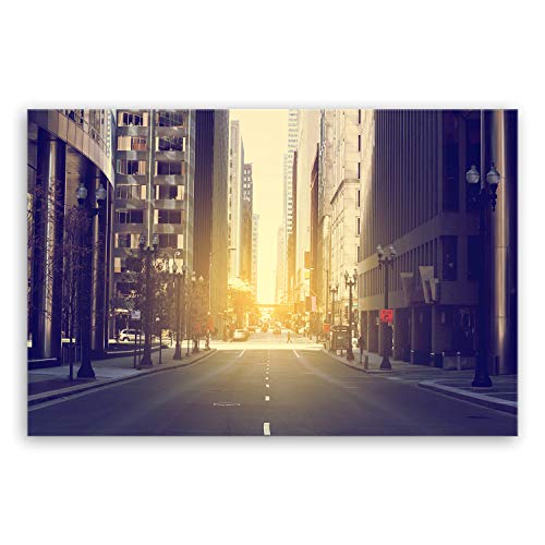 ge Bildet Bild auf Leinwand | Chicago - Vereinigte Staaten von Amerika - Stadtbild Städtebild H in 30x20 cm als Wandbild | Wand-deko Dekoration Wohnung modern Bilder | 2211 von ge Bildet