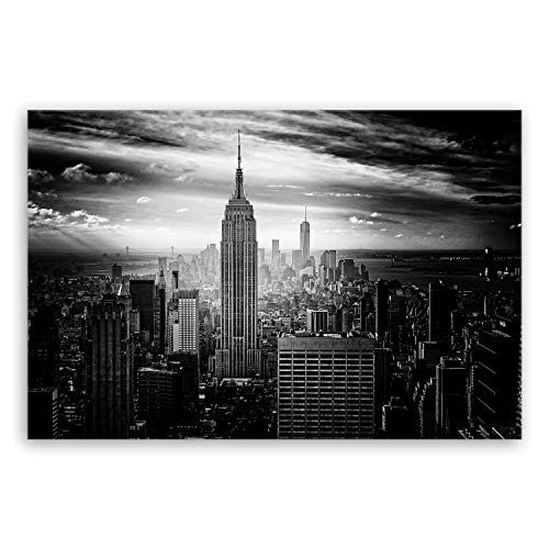 ge Bildet Bild auf Leinwand | Empire State Building in New York in 120x80 cm als Wandbild XXL | Wand-deko Dekoration Wohnung modern Bilder | 2228 von ge Bildet