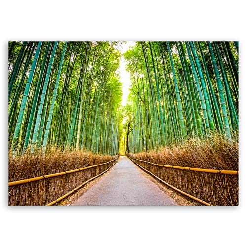 ge Bildet Bild auf Leinwand | Landschaftsbilder - Bambus Wald in Kyoto - Japan J in 40x30 cm als Wandbild | Wand-deko Dekoration Wohnung modern Bilder | 2212 von ge Bildet