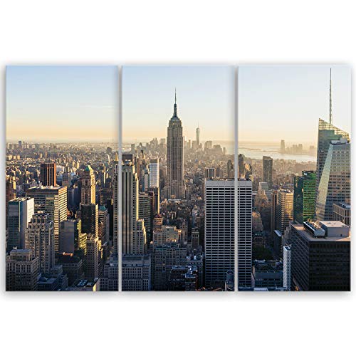 ge Bildet Bild auf Leinwand | New York City Skyline L in 120x80 cm mehrteilig als Wandbild XXL | Wand-deko Dekoration Wohnung modern Bilder | 2283 von ge Bildet