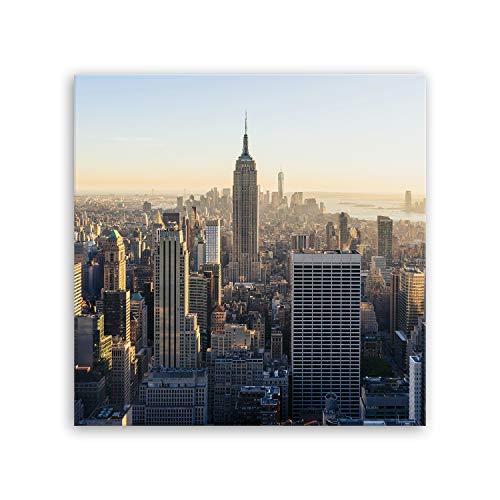 ge Bildet Bild auf Leinwand | New York City Skyline L in 50x50 cm als Wandbild | Wand-deko Dekoration Wohnung modern Bilder | 2283 von ge Bildet