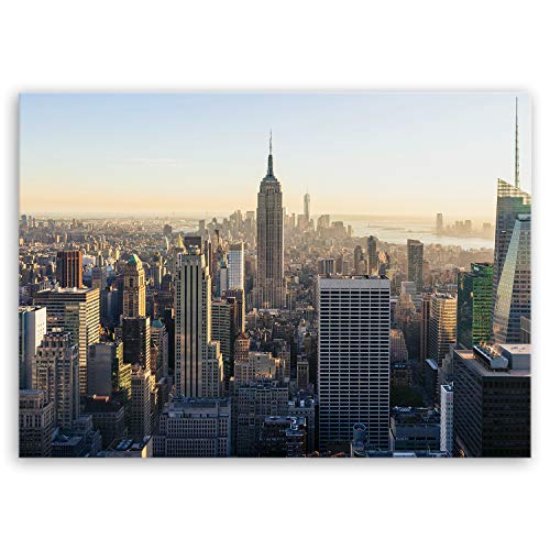 ge Bildet Bild auf Leinwand | New York City Skyline in 100x70 cm als Wandbild | Wand-deko Dekoration Wohnung modern Bilder | 2257 von ge Bildet