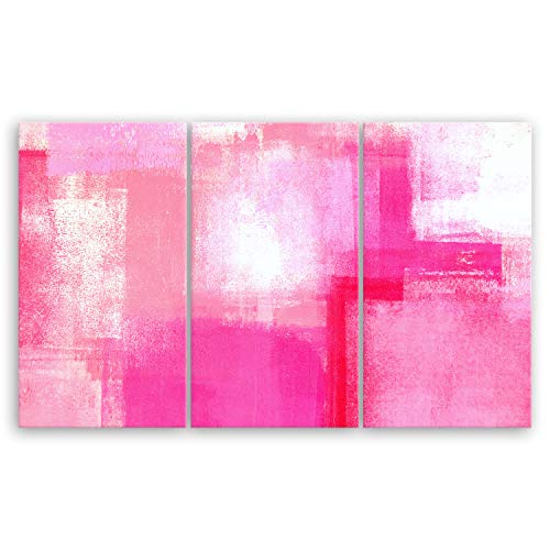 ge Bildet Bild auf Leinwand | Pink Abstract abstraktes Bild Pink Rosa C in 165x100 cm mehrteilig als Wandbild XXL | Wand-deko Dekoration Wohnung modern Bilder | 50520172204 von ge Bildet