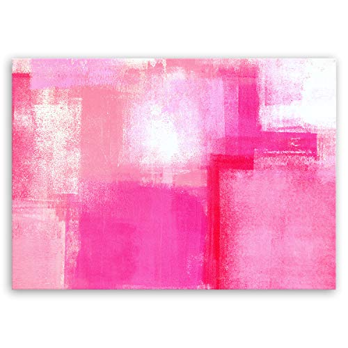 ge Bildet Bild auf Leinwand | Pink Abstract abstraktes Bild Pink Rosa C in 70x50 cm als Wandbild | Wand-deko Dekoration Wohnung modern Bilder | 50520172204 von ge Bildet