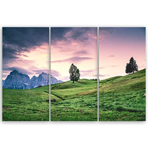 ge Bildet Bild auf Leinwand | Seiser Alm - Kastelruth in Italien in 90x60 cm mehrteilig als Wandbild | Wand-deko Dekoration Wohnung modern Bilder | 3098B von ge Bildet