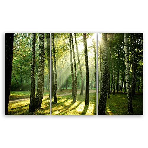 ge Bildet Bild auf Leinwand | Wald in 165x100 cm mehrteilig als Wandbild XXL | Wand-deko Dekoration Wohnung modern Bilder | 1079 von ge Bildet