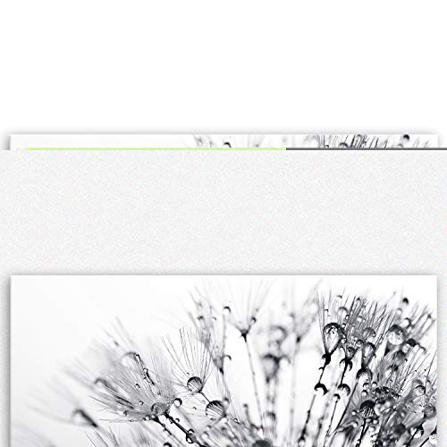 ge Bildet Bild auf Leinwand | another world - schwarz weiß - Blumen Natur Pusteblume H in 120x50 cm als Panorama Wandbild XXL | Wand-deko Dekoration Wohnung modern Bilder | 2206 von ge Bildet