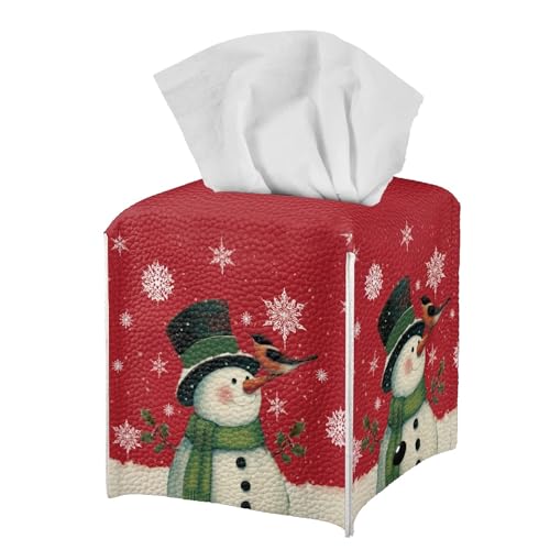 Gearider Quadratischer Taschentuchbox-Bezug aus PU-Leder, Taschentuchhalter, Gesichtspapierabdeckung, niedlicher Schneemann, wasserdicht, schmutzabweisend, Toilettenpapierhalter für Badezimmer Gearider Quadratischer Taschentuchbox-Bezug aus PU-Leder, Taschentuchhalter, Gesichtspapierabdeckung, niedlicher Schneemann, wasserdicht, schmutzabweisend, Toilettenpapierhalter für Badezimmer von gearider