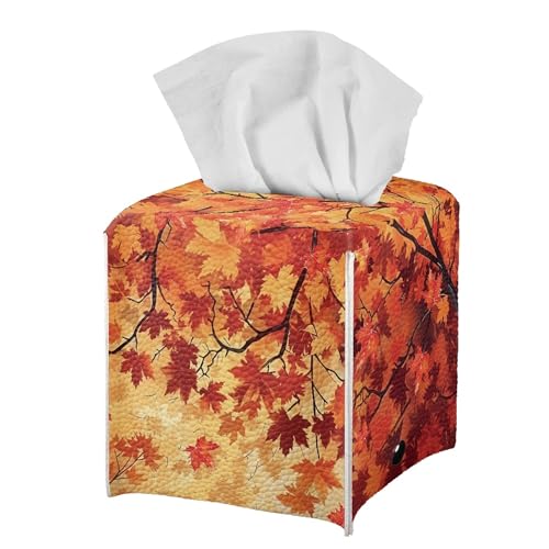 Gearider Thanksgiving-Tücherbox-Abdeckung, quadratisch, Ahornblätter, PU-Leder, Taschentuchhalter, Taschentuchbox, Organizer für Badezimmer, Schminktisch, Auto, Nachttisch, Büro, Zuhause, Küche Gearider Thanksgiving-Tücherbox-Abdeckung, quadratisch, Ahornblätter, PU-Leder, Taschentuchhalter, Taschentuchbox, Organizer für Badezimmer, Schminktisch, Auto, Nachttisch, Büro, Zuhause, Küche von gearider