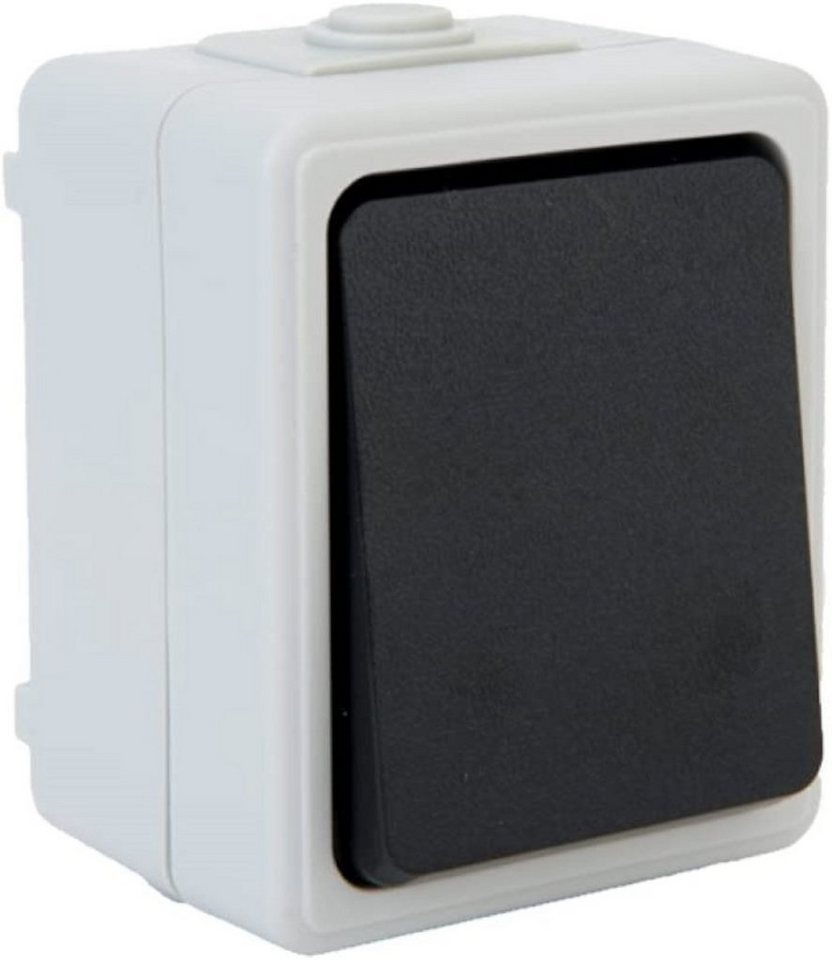 geba Schalter PBA 1TW Einfachtaster für Garagentore Tore Jalousien Aufputz IP44 (1-St), Feuchtraum geeignet von geba