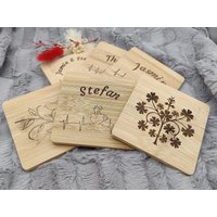 Untersetzer Personalisiert Rechteckig Bambus Mit Wunschgravur Individuelles Geschenk Geschenkidee Glasuntersetzer von gedrucktundgelasert0