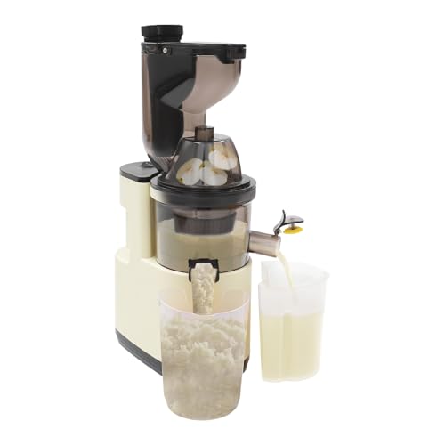 Elektrischer Entsafter Slow Juicer, 500W Saftpresse Elektrisch für Gemüse und Obst, Leise mit Automatischer Trementnung & Anti-Tropf System, Entsafter mit 14cm Einfüllschacht von gegeweeret