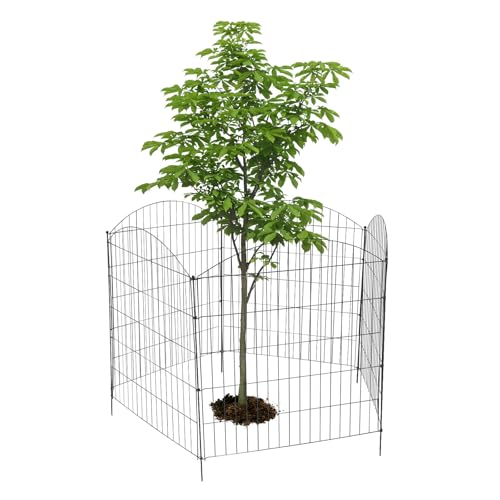 Gartenzaun Metall 5-tlg, Steckzaun mit Bodenspießen, Bogen-Design Zaunelemente Metall 81cm Höhe, Sichtschutz für Garten, Haustiergehege Hunde/Hühner Gartenzaun Metall 5-tlg, Steckzaun mit Bodenspießen, Bogen-Design Zaunelemente Metall 81cm Höhe, Sichtschutz für Garten, Haustiergehege Hunde/Hühner von gegeweeret