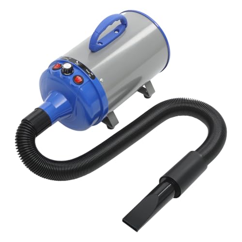 Hundefön Blower mit 4 Düsen - 2200W Profi Blower Hund, Leiser Hundepflege Trockner Gebläse für Hunde und Katzen (Blau) von gegeweeret