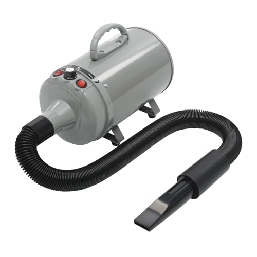 Hundefön Blower mit 4 Düsen - 2200W Profi Blower Hund, Leiser Hundepflege Trockner Gebläse für Hunde und Katzen (Grau) von gegeweeret