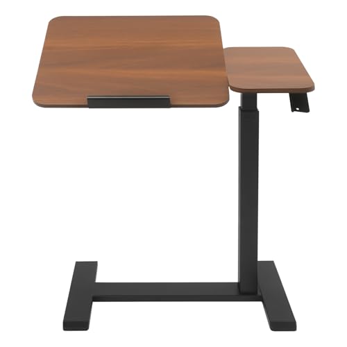 gegeweeret Höhenverstellbarer Mobiler Verstellbarer Stehtisch mit Neigungsfunktion – 40kg Tragkraft, 66-104cm Höhenverstellung & integrierten Rollen, 49x40cm Arbeitsfläche (Walnußfarbe) von gegeweeret