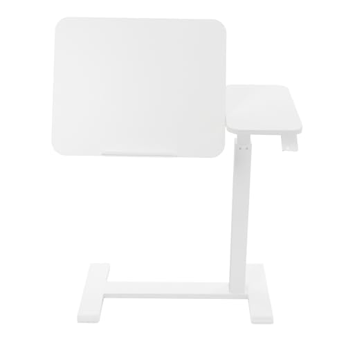 gegeweeret Höhenverstellbarer Mobiler Verstellbarer Stehtisch mit Neigungsfunktion – 40kg Tragkraft, 66-104cm Höhenverstellung & integrierten Rollen, 49x40cm Arbeitsfläche (Weiß) von gegeweeret