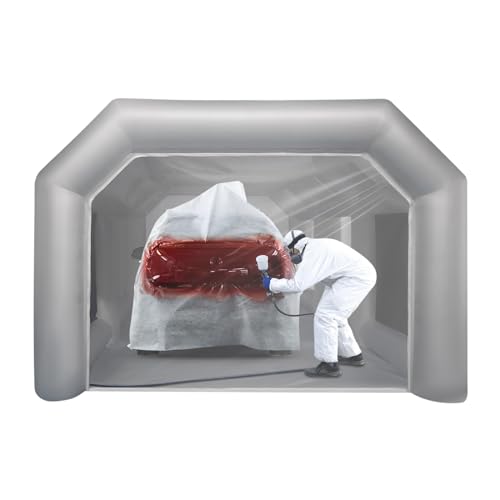 gegeweeret Lackierkabine Aufblasbar 4x2,5x2,2m, Tragbares Aufblasbares Farbzelt für Sprühmalerei mit Belüftung, Auto & Motorrad Sprühkabine, für DIY-Projekte, Hobby-Farbautomaten-Werkzeug von gegeweeret