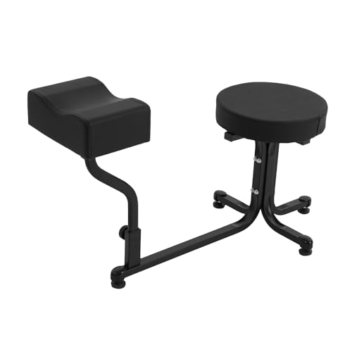 gegeweeret Nagel Pediküre-Hocker mit Fußstütze – 100kg Tragkraft & Anti-Rutsch-Füßen – Ergonomisches Design für Nagelstudios & Salons 77cm Länge (Schwarz) von gegeweeret