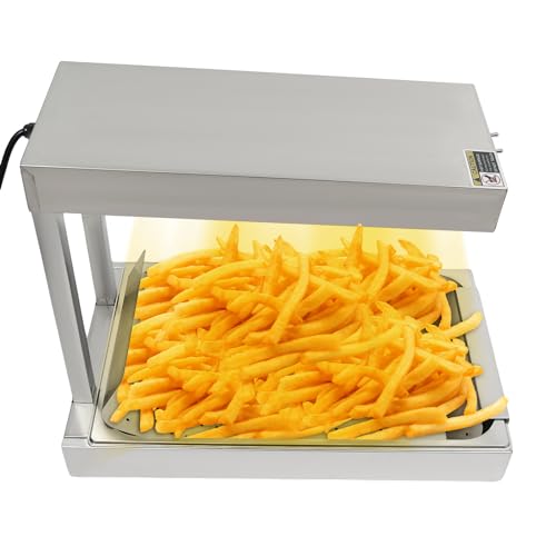 gegeweeret Pommes Frites Wärmelampe, Pommes Frites Wärmestation,750W Pommes Frites Wärmer Über 176 ℉,Imbiss Speisewärmer zum Warmhalten,Pommes Frites, Pizza und Kartoffeln 560 * 330 * 465 mm von gegeweeret
