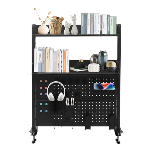 gegeweeret Schreibtisch bücherregal mit 2 etagen - 22 lbs tragkraft - aus kohlenstoffstahl & dichteplatte - montagefrei für homeoffice & Studenten gegeweeret Schreibtisch bücherregal mit 2 etagen - 22 lbs tragkraft - aus kohlenstoffstahl & dichteplatte - montagefrei für homeoffice & Studenten von gegeweeret
