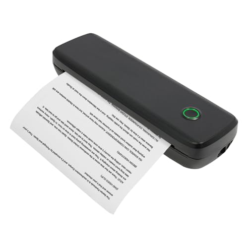 gegeweeret Thermodrucker mit Bluetooth & USB – Tragbarer Tintenloser Drucker für iOS, Android, Windows & macOS, 2550-mAh-Akku, 203 DPI, 2,2–8,5 Zoll Papierbreite, Schwarz von gegeweeret