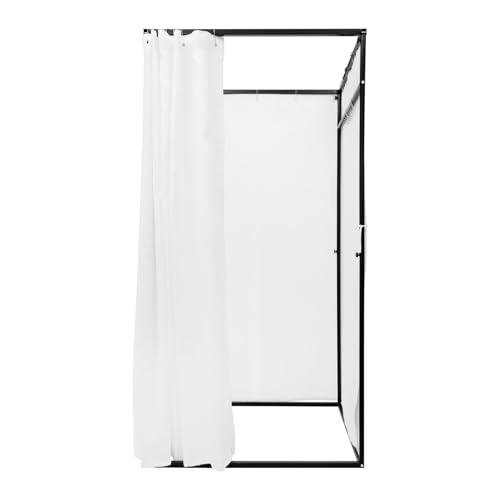 gegeweeret Tragbare Umkleidekabine 100x100x200cm | Freistehend mit Eisenrahmen & Lichtundurchlässigem Leinenstoff | Abnehmbar (Weiß) von gegeweeret