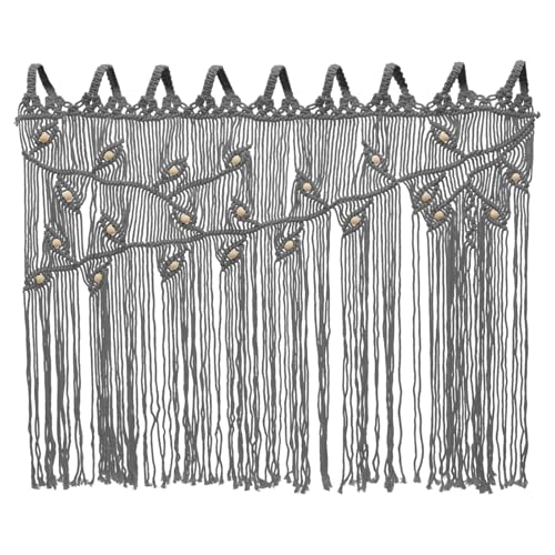 gegeweeret Türvorhänge Vorhang Wandbehang Handgemachte Boho Bohemien Vorhänge Aushöhlen Aushöhlen für Hochzeit Hintergrund Fenstervorhänge Home Wanddeko (Grau) von gegeweeret