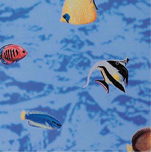 Fensterfolie Fische Adhesive - Klebefilm Buntglas Look 0,45 m x 2 m blau bunt von gekkofix