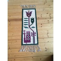 Vintage Flacher Handgewebter Kelim Aus Wolle, Wandbehang Pfau von gelainsweden
