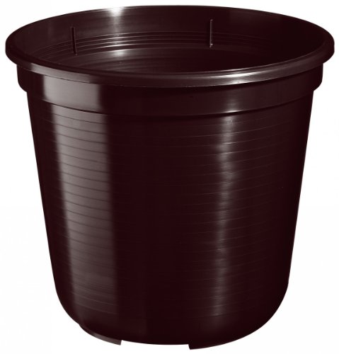 10er Set Pflanzkübel Blumentopf Standard 36 cm rund aus Kunststoff Sparpaket, Farbe:braun von geli Thermo Plastic