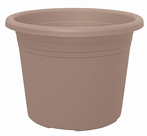 Geli Cylindro Thermo-Blumentopf, rund, aus Kunststoff, Taupe 40, 40 cm von Topvent