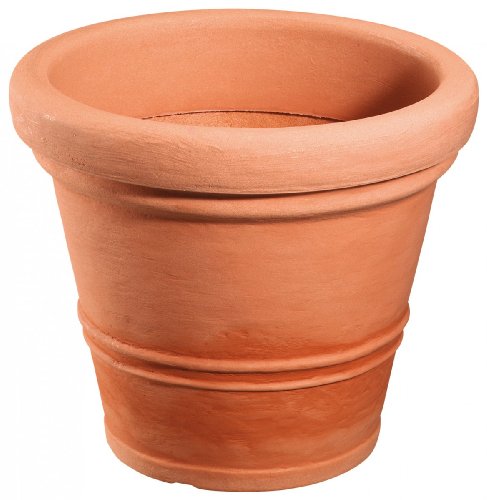 Pflanzkübel MILANO rund aus Kunststoff in terracotta, Durchmesser:30 cm von geli Thermo Plastic